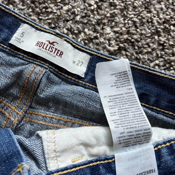 Y2K Babydoll Hollister Blue Denim Shorts Womens 5/27 Frayed Feminine Festival - Picture 3 of 8